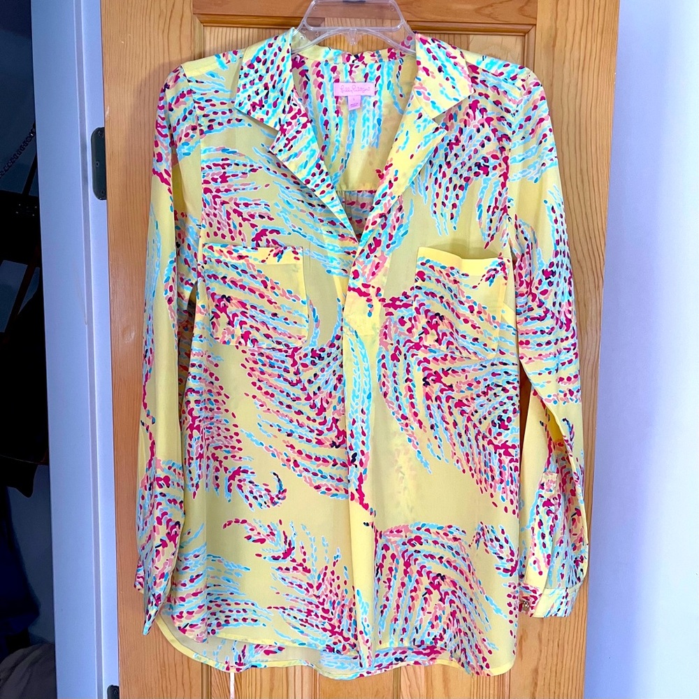 Lilly Pulitzer Boston Top, Starfruit pattern.